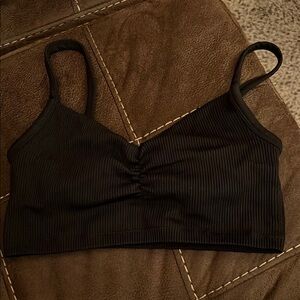 American Eagle Outfitters Black Ribbed Bralette
